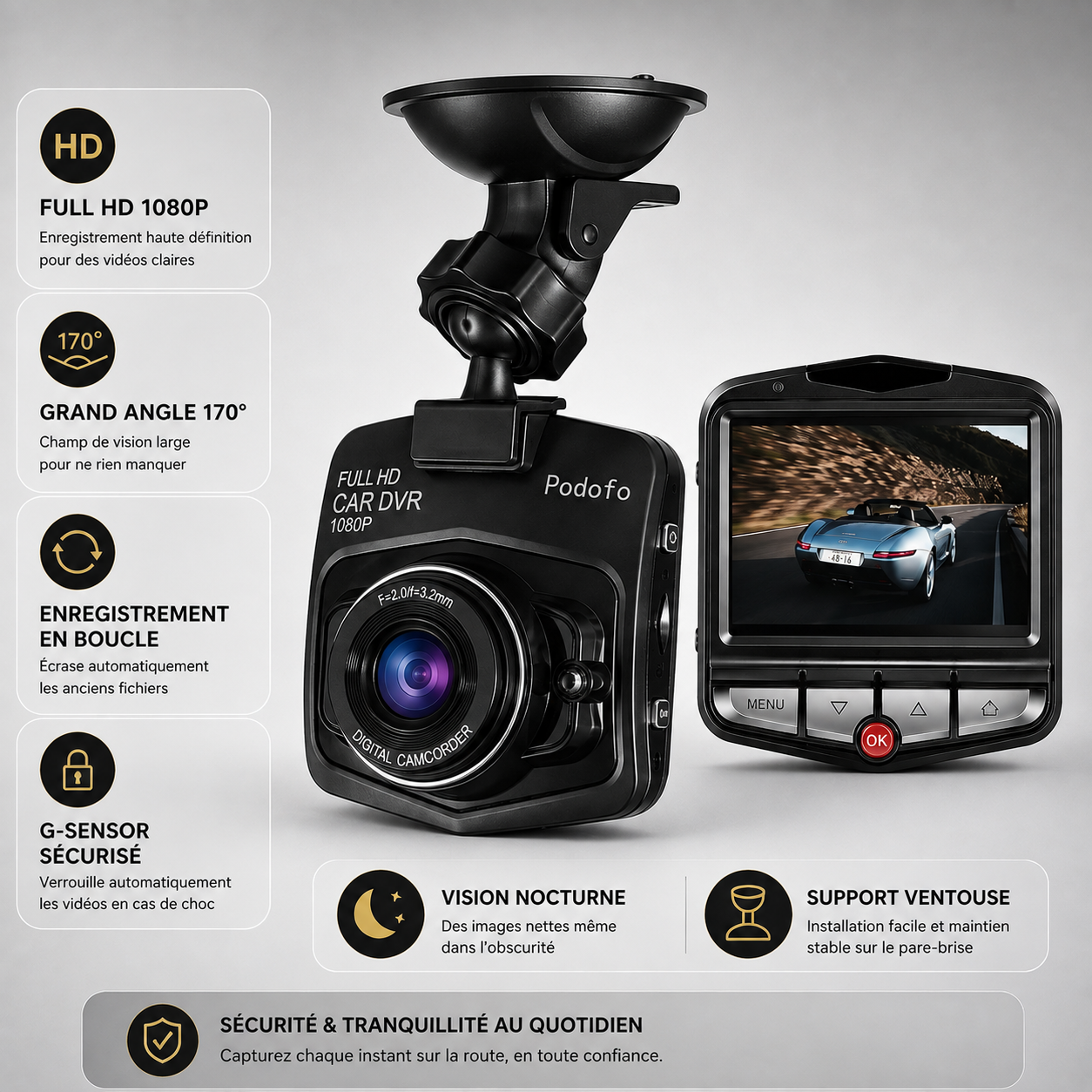 Dash Cam 2026 Full HD 1080P