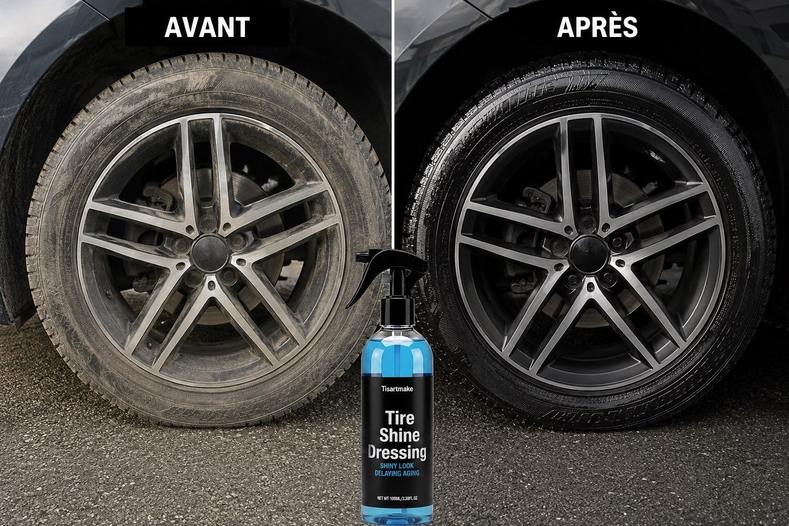 Spray dressing pneus effet miroir